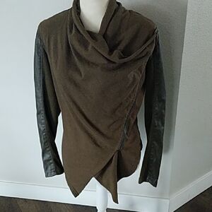 - Chic Brown Drape Jacket Blank NYC Small